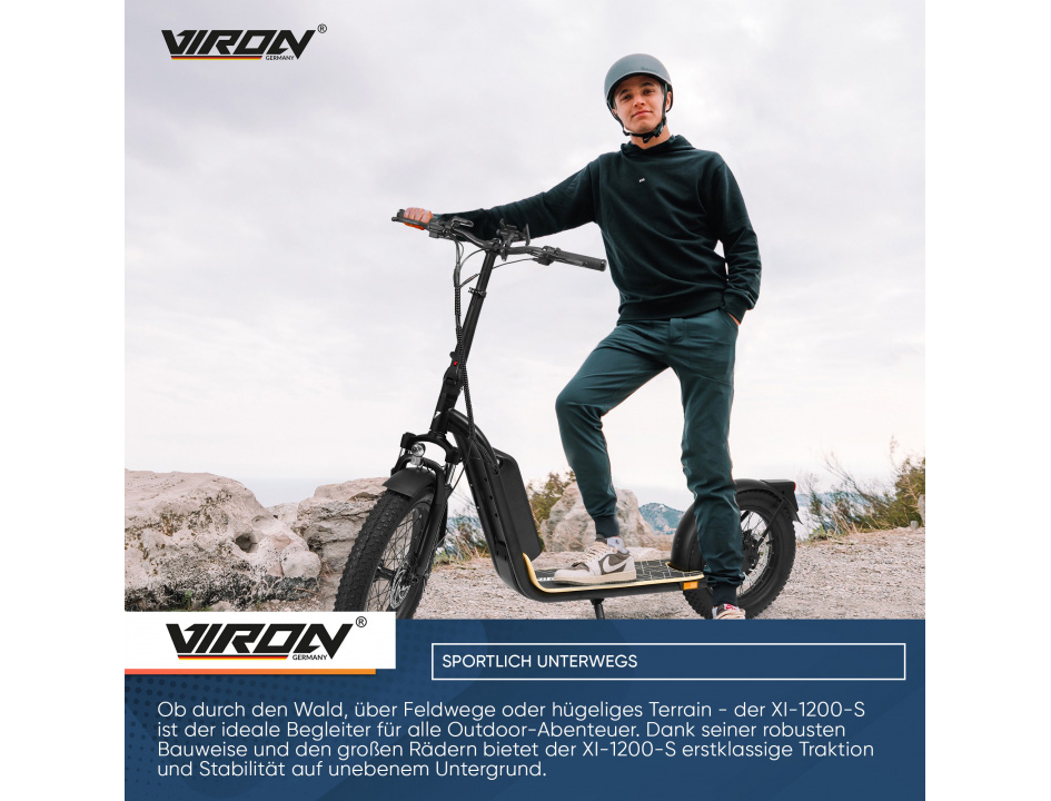 Viron E-Scooter mit Straßenzulassung Elektro Roller ABE Faltbar – Bild 8