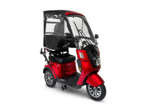 Deisla DS3-15 Dreirad mit Dach und Wetterschutz, Lithium-Akku, Rot, 15 km/h